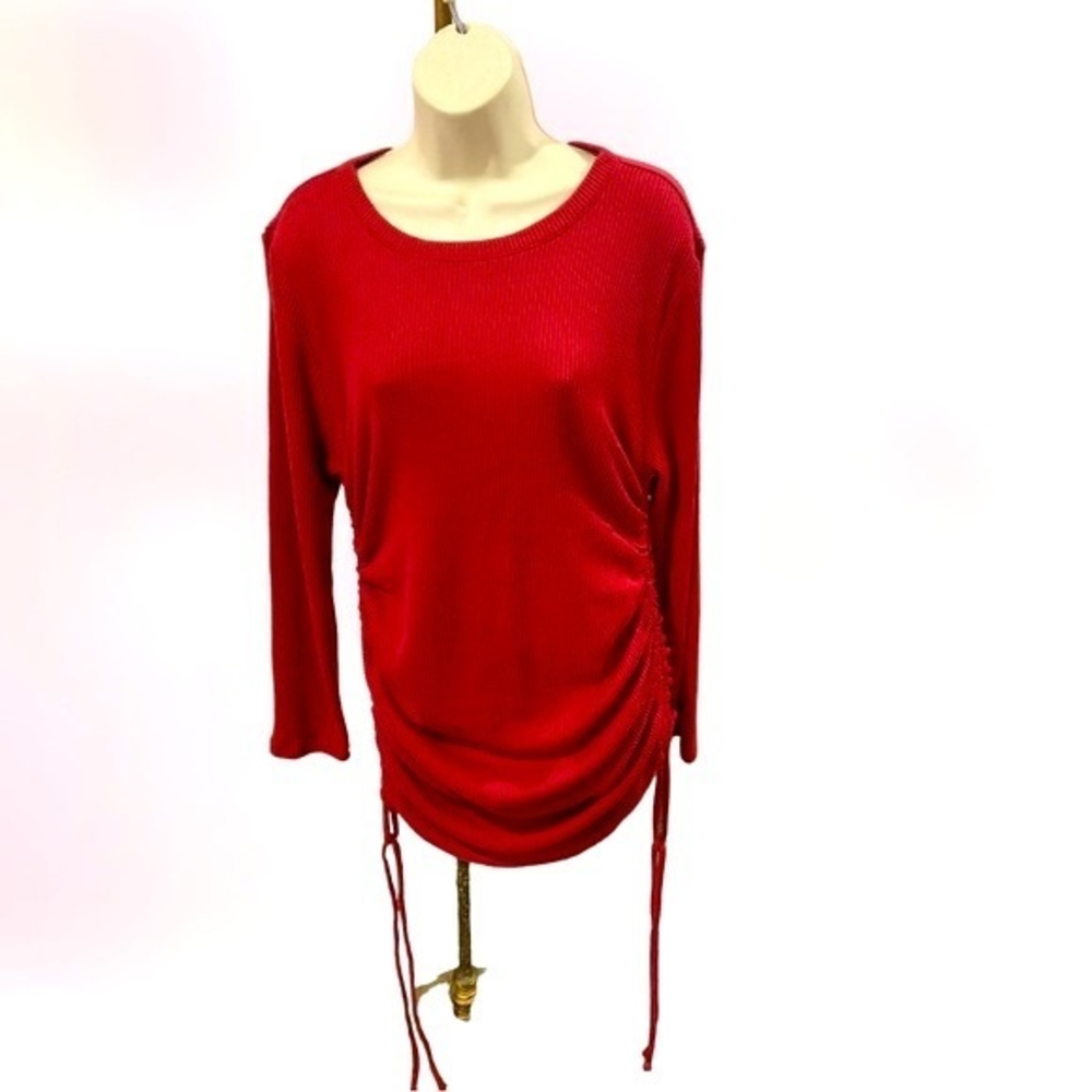 NWT Versona Red Knit Dress Cinched Sides‎ Size XL